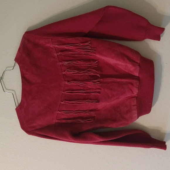 Vintage Suede and Fringe Sweater - Picture 4 of 5